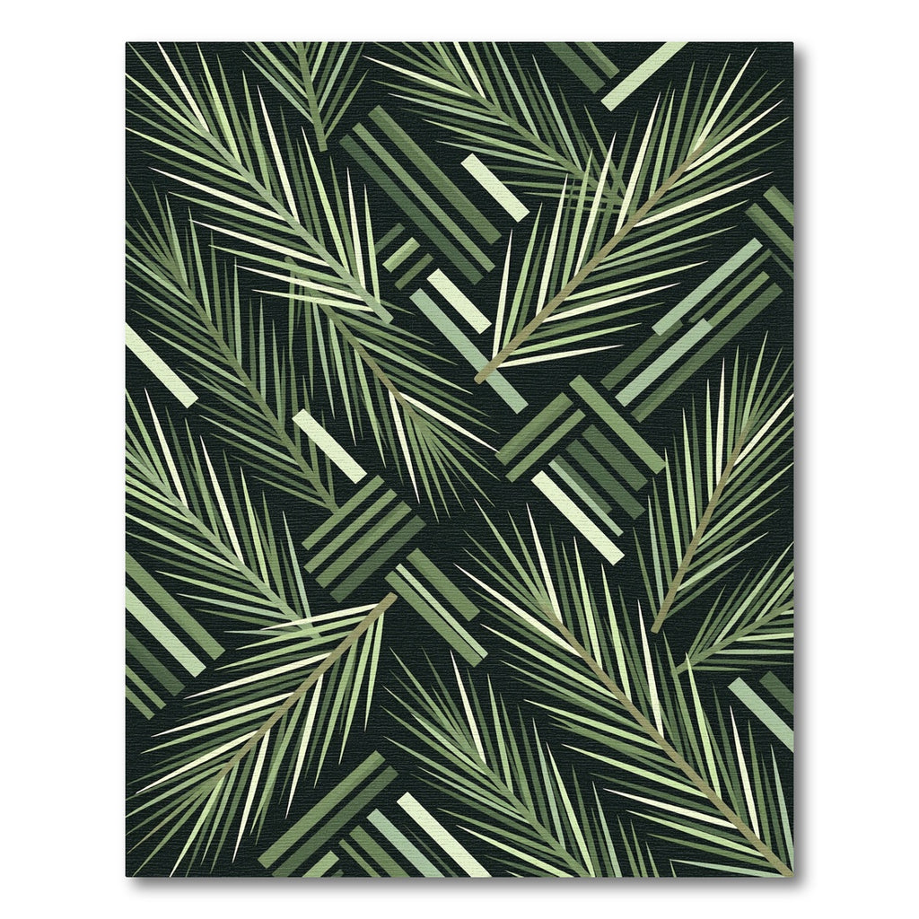 Green Tropical Palm Frond Weave Rug