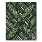 Green Tropical Palm Frond Weave Rug