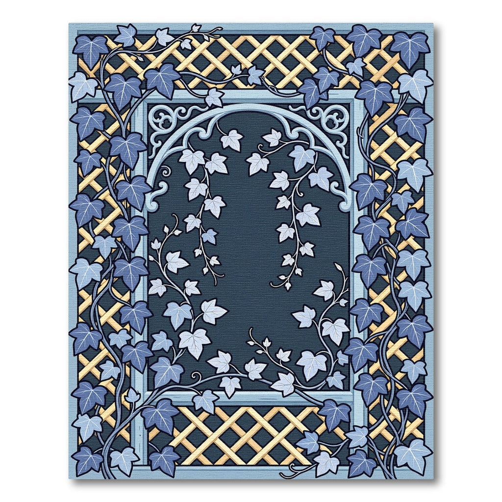Ivy Trellis Blue Botanical Garden Rug