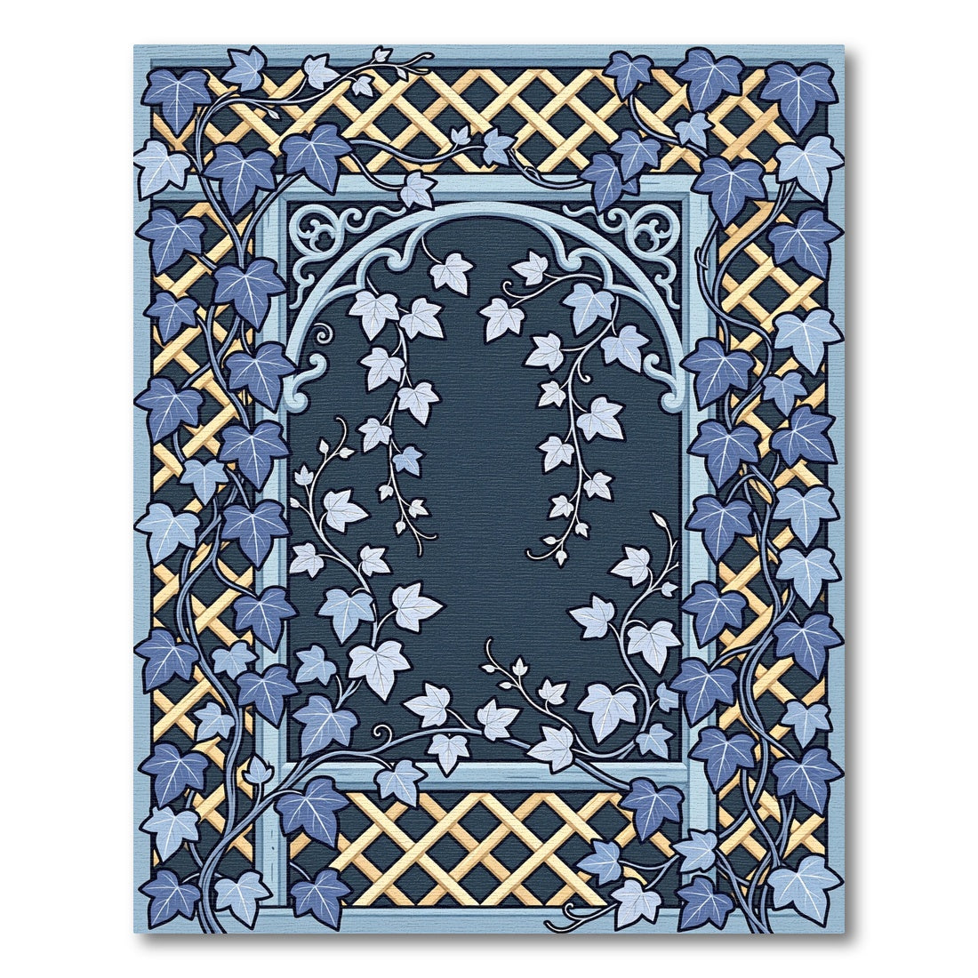 Ivy Trellis Blue Botanical Garden Rug
