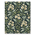 Elegant Cream Floral Dark Botanical Rug