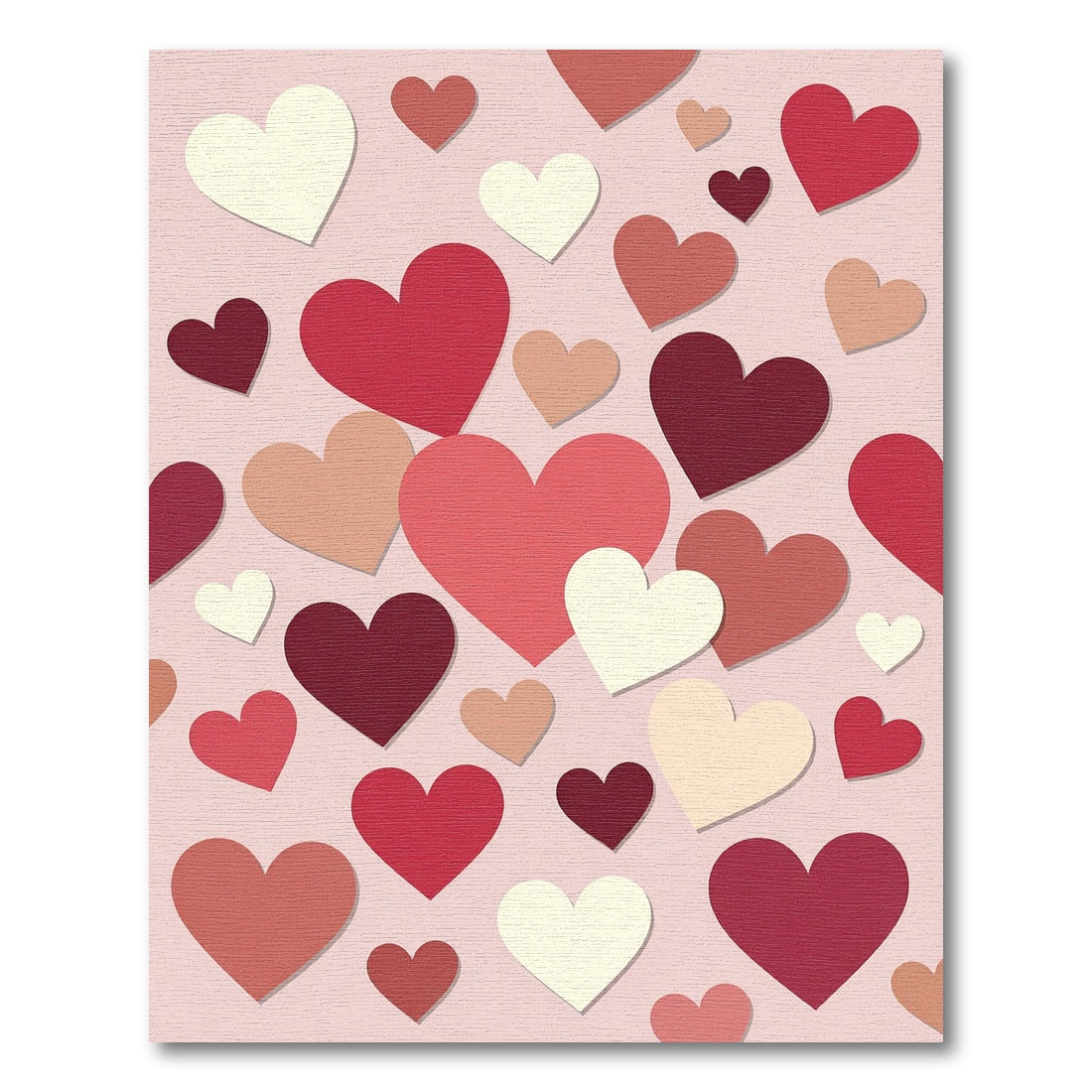 Playful Soft Pink Hearts Arrangement Rug