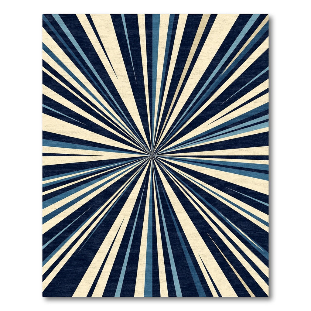Retro Burst Starburst Blue Cream Rug