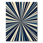 Retro Burst Starburst Blue Cream Rug