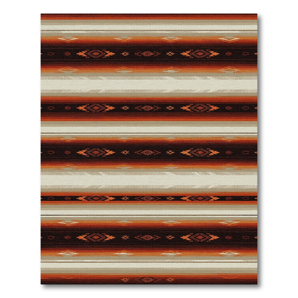 Rustic Earthy Tone Tribal Geometric Striped Rug