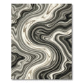 Modern Monochrome Fluid Marble Swirl Rug