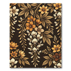 Ornate Ochre Floral Vine Swirls Rug