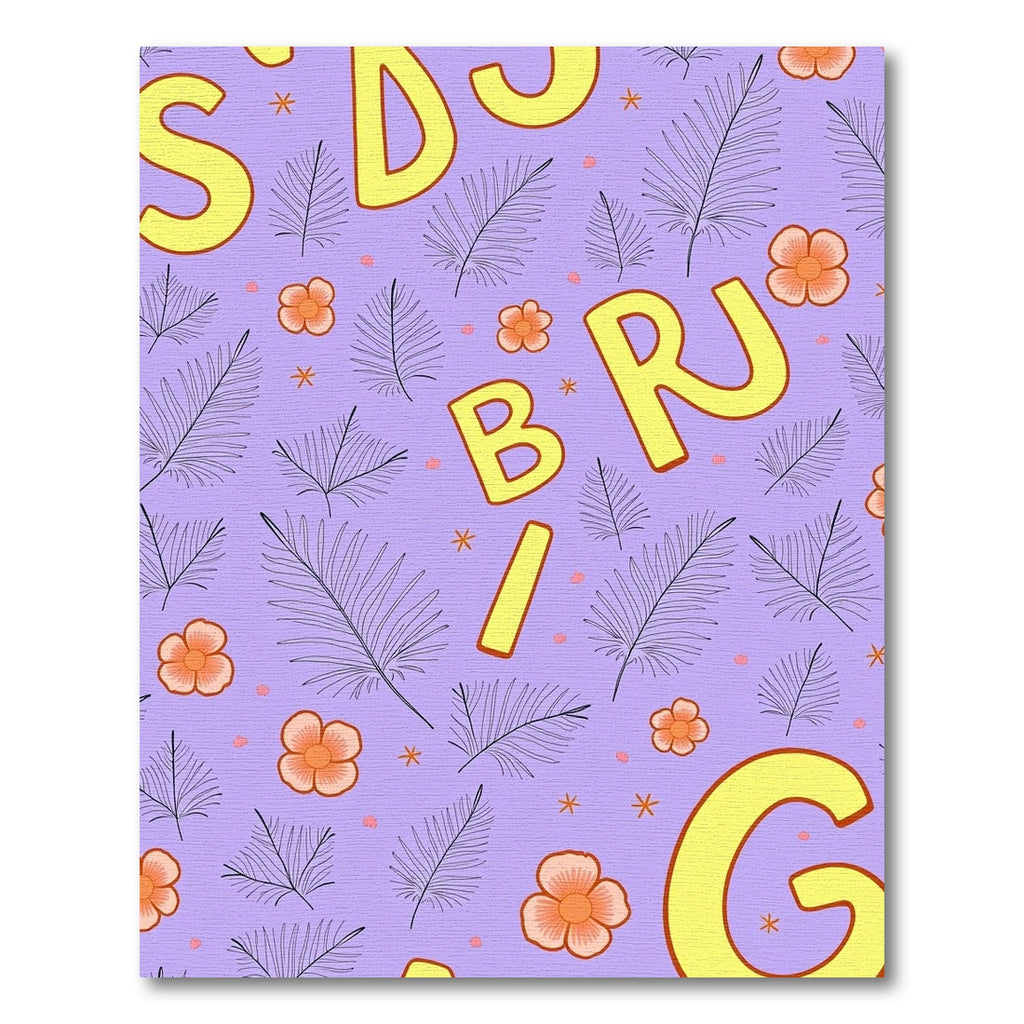 Light Purple Floral Alphabet Rug