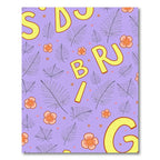 Light Purple Floral Alphabet Rug