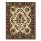 Earthy Rose Floral Botanical Medallion Rug