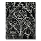 Monochromatic Gothic Arch Iron Scroll Rug