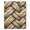 Woven Earth Tone Herringbone Plank Rug