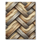 Woven Earth Tone Herringbone Plank Rug
