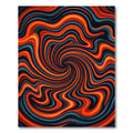 Vibrant Flowing Orange and Teal Swirl Rug