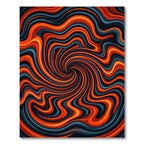 Vibrant Flowing Orange and Teal Swirl Rug