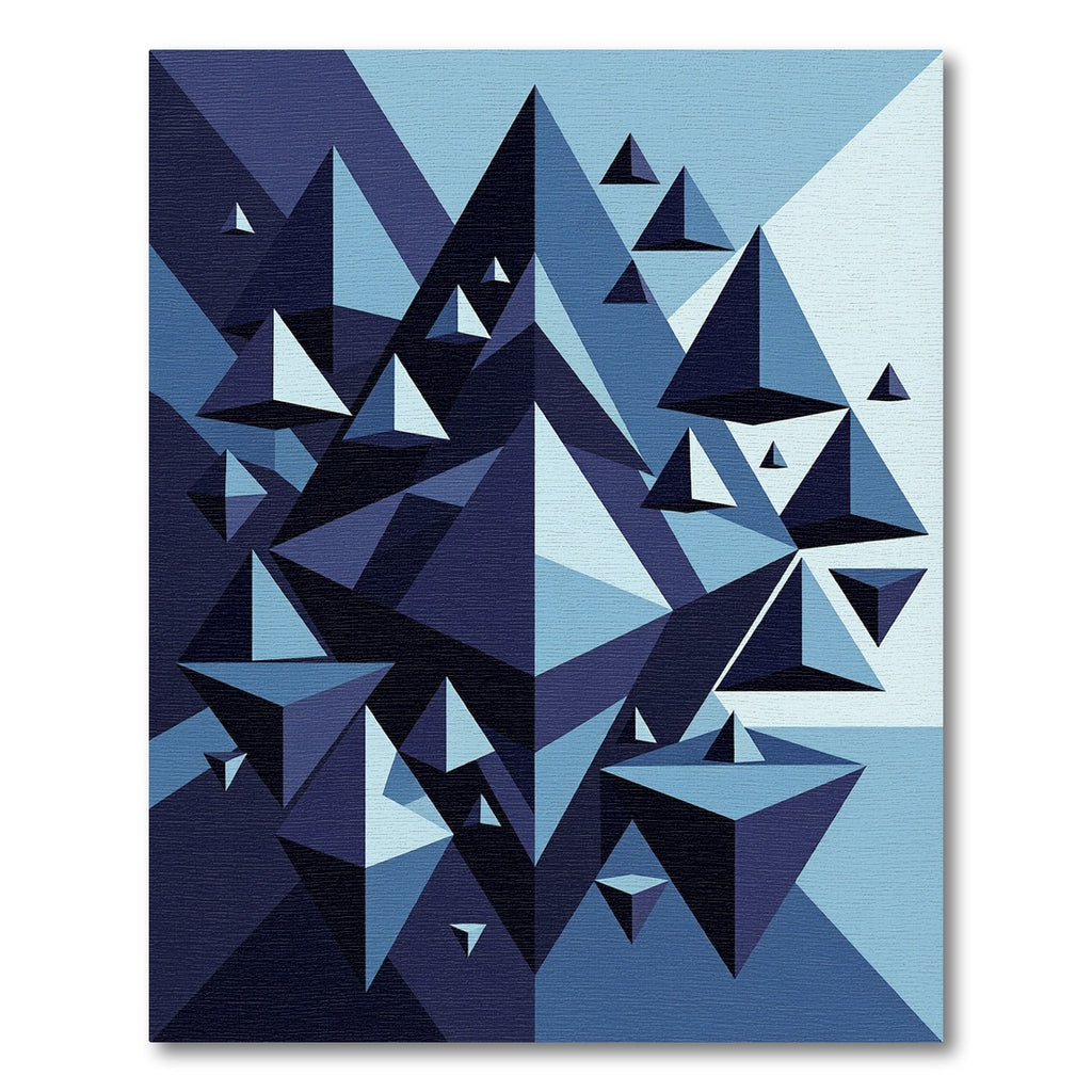 Geometric Blue Prism Abstract Art Rug
