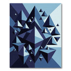 Geometric Blue Prism Abstract Art Rug