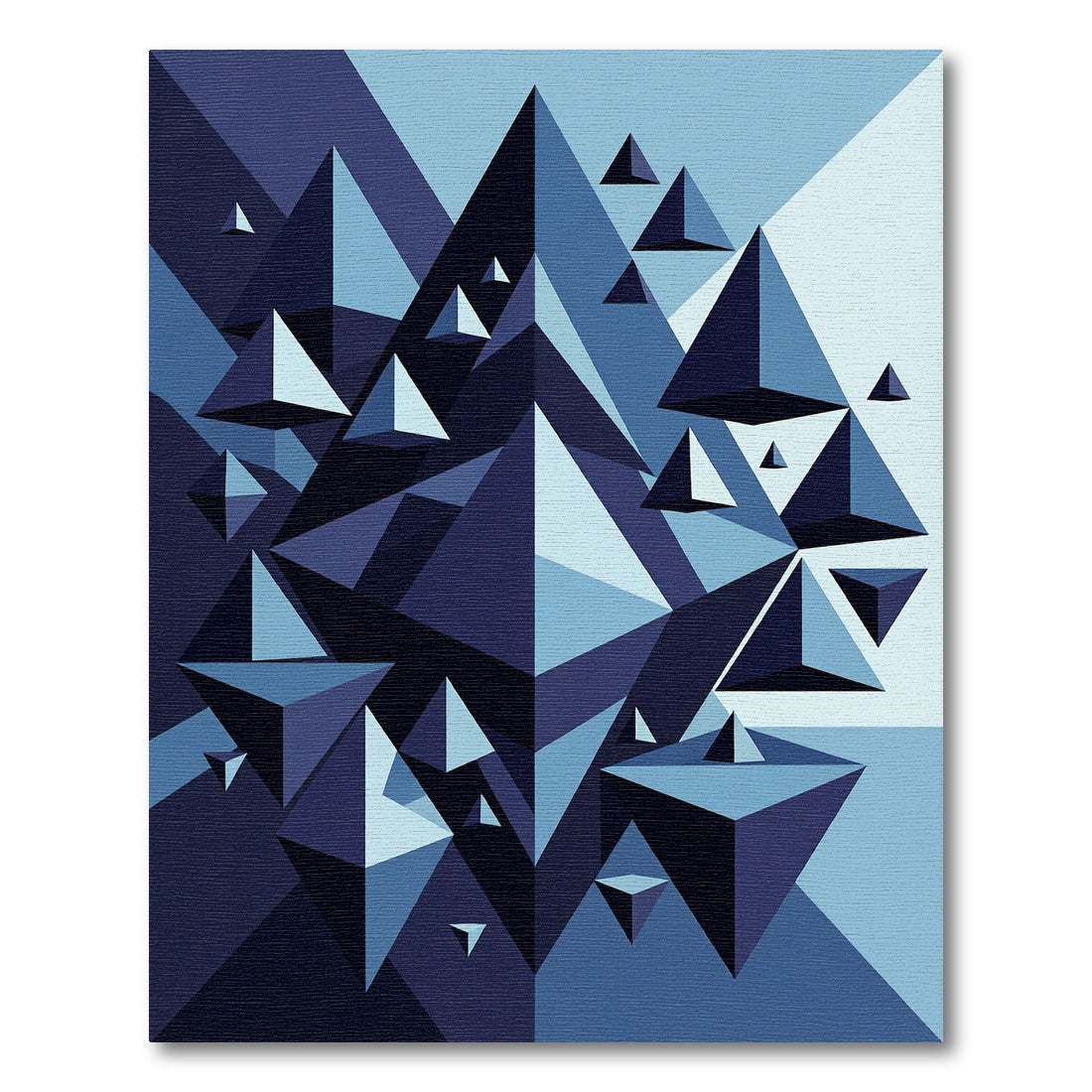 Geometric Blue Prism Abstract Art Rug