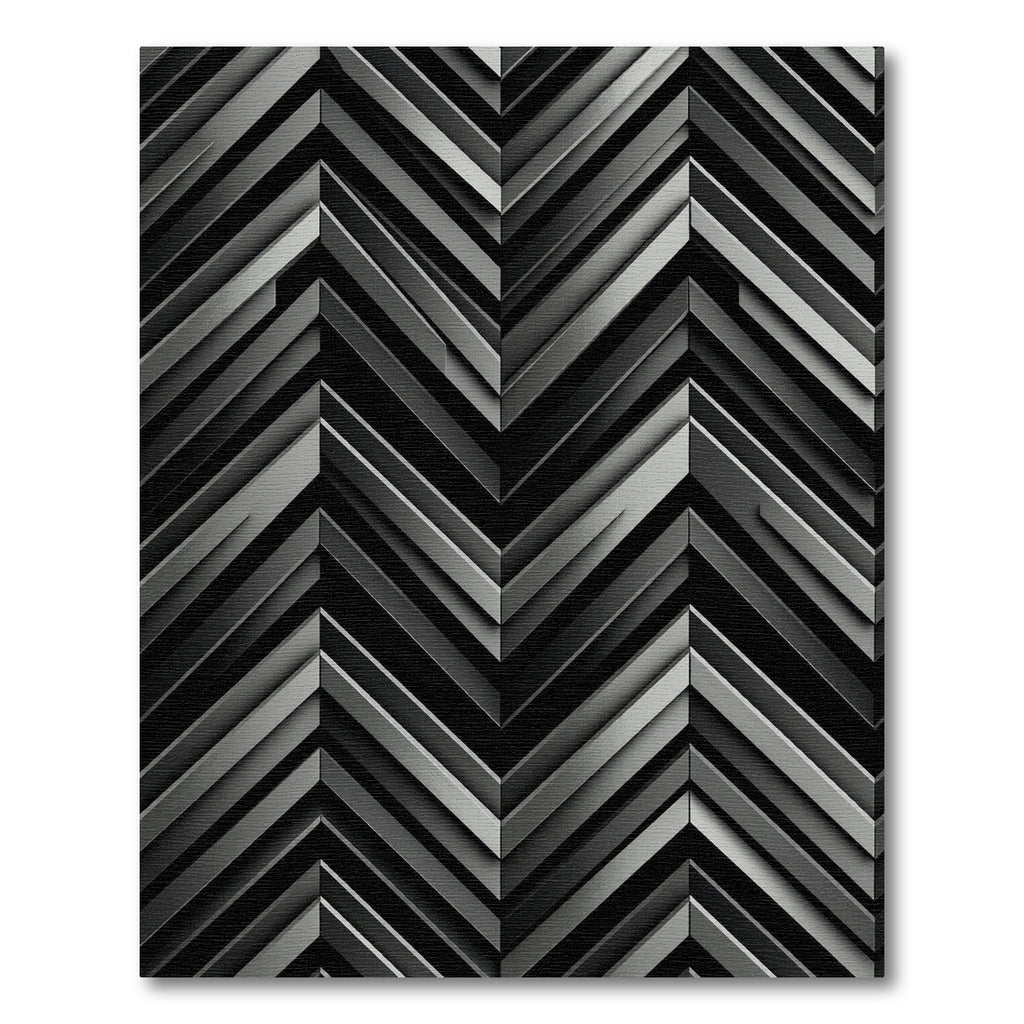 Monochromatic Chevron Plank Formation Rug