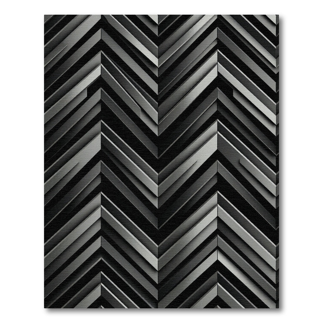 Monochromatic Chevron Plank Formation Rug