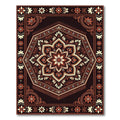 Terracotta Amber Floral Medallion Rug