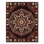 Terracotta Amber Floral Medallion Rug