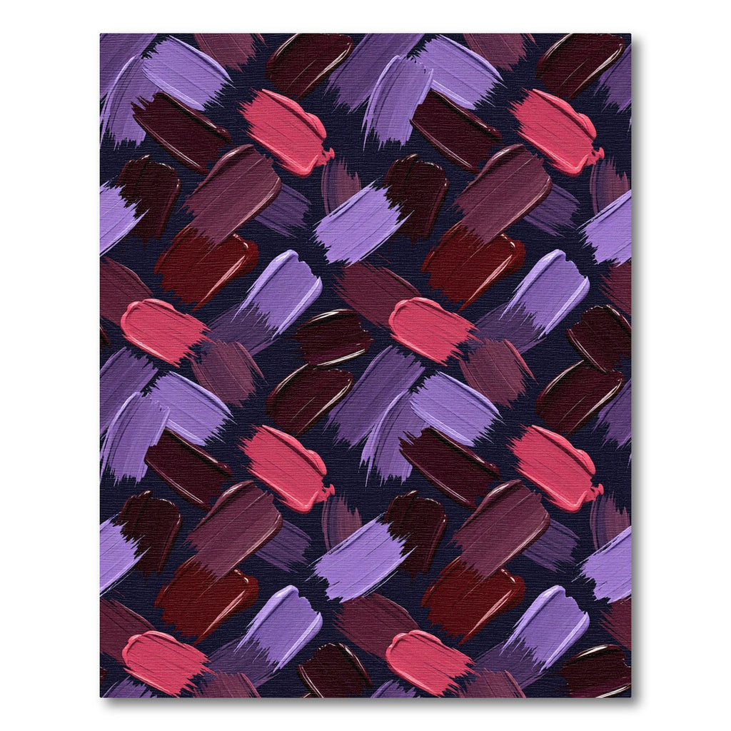 Bold Berry Swirl Brush Strokes Rug