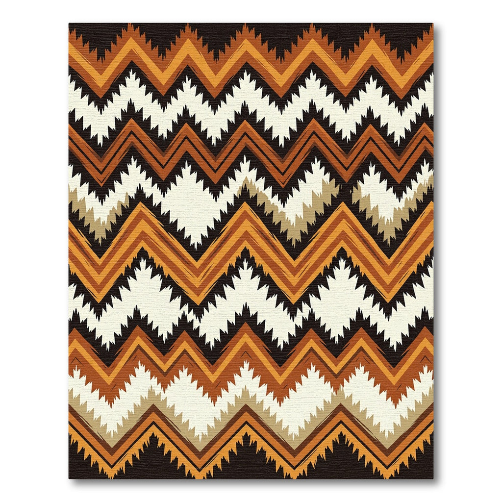 Earthy Zigzag Terracotta Ochre Geometric Rug