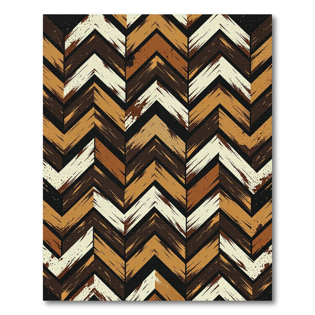 Earthy Chevron Wood Grain Stripe Rug