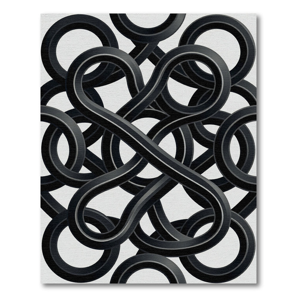 Black Intertwined Infinite Loop Rug