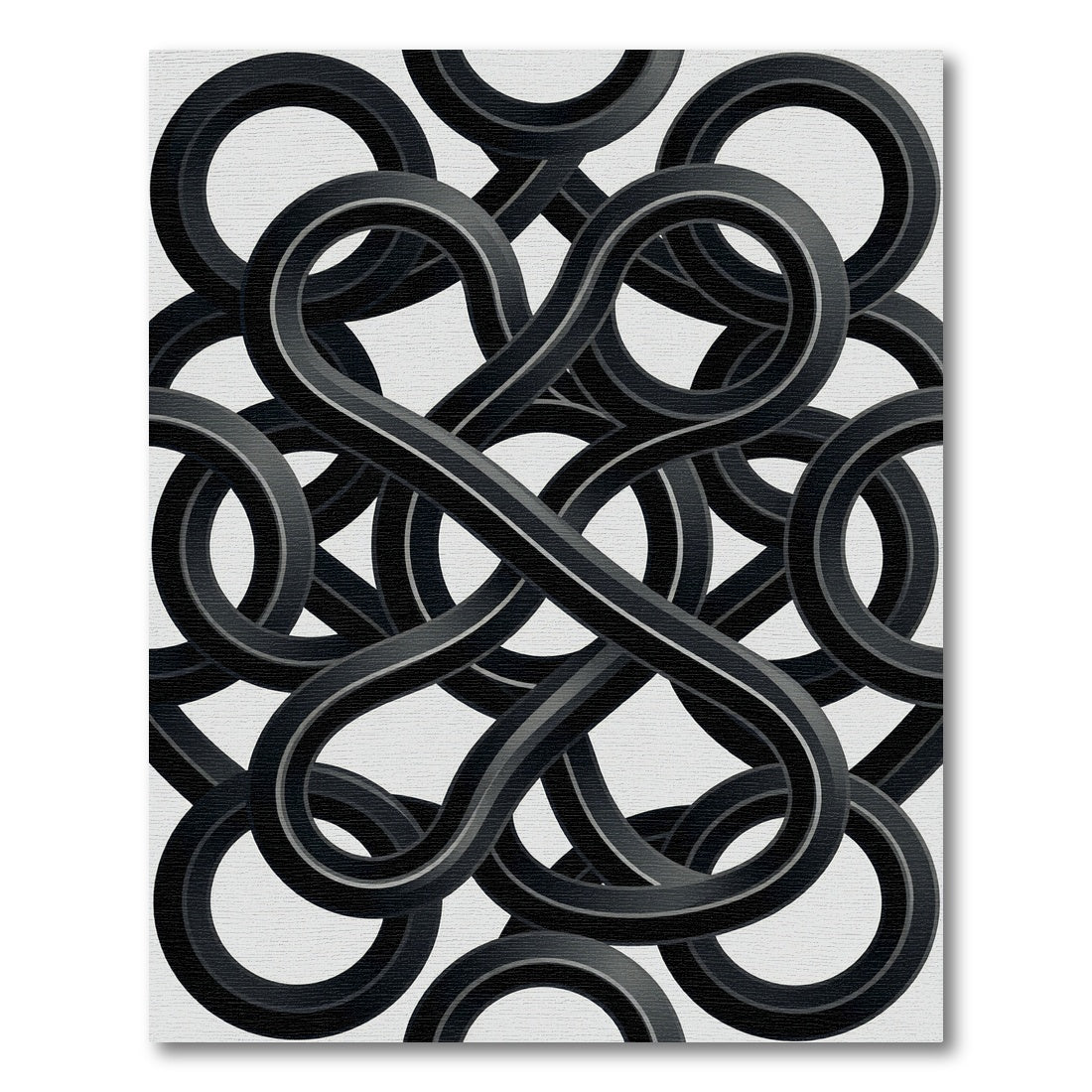 Black Intertwined Infinite Loop Rug
