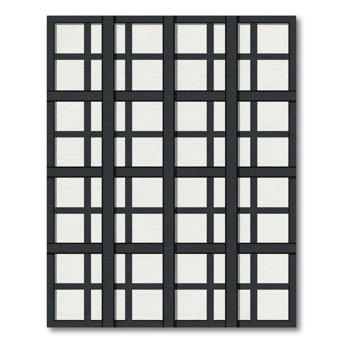 Charcoal Grid Panel Contemporary Rug