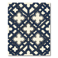Deep Navy Quatrefoil Lattice Rug