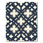 Deep Navy Quatrefoil Lattice Rug