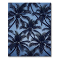 Deep Blue Palm Frond Canopy Rug