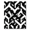 Monochrome Geometric Interlocking Abstract Lines Rug