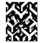 Monochrome Geometric Interlocking Abstract Lines Rug