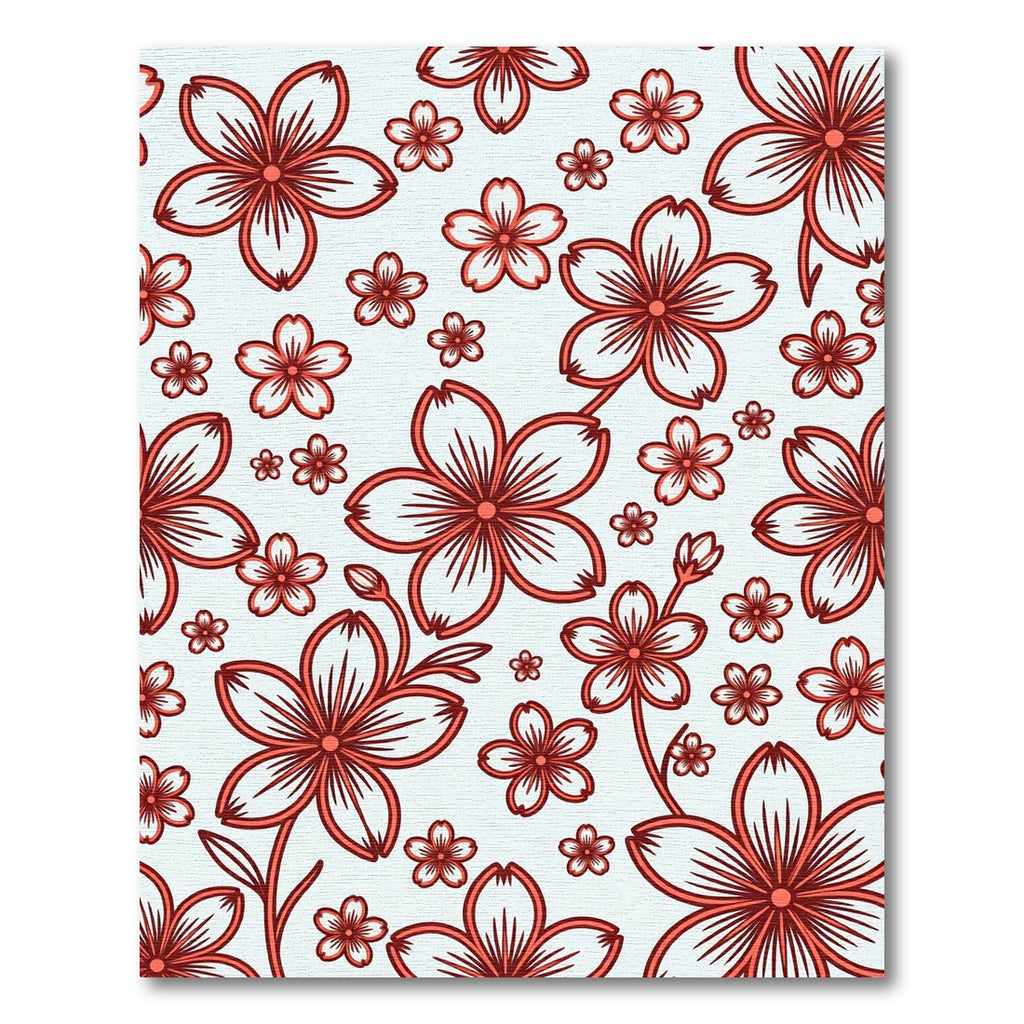 Coral Red Blossom All-Over Rug