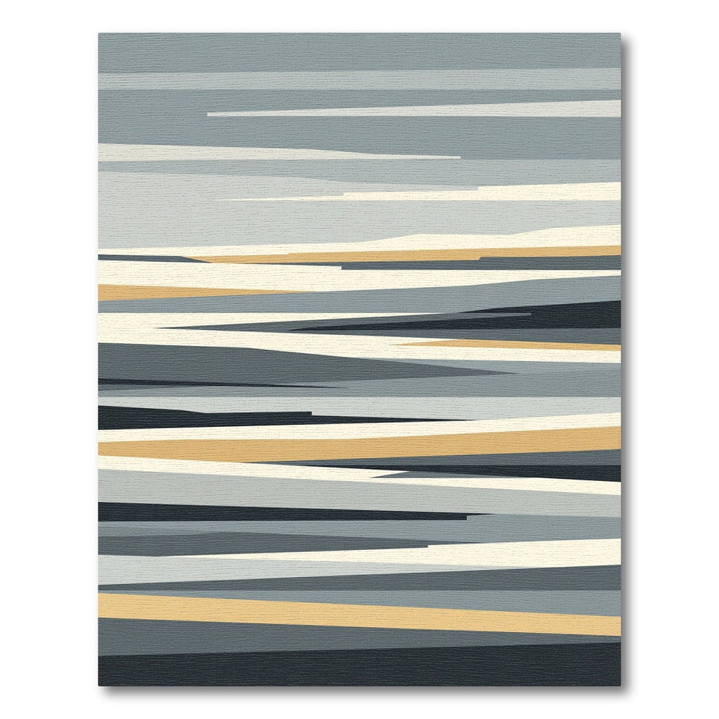 Abstract Earthy Gold Horizon Stripes Rug