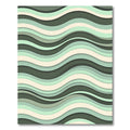 Sage Green Layered Wavy Abstract Stripes Rug