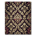 Golden Damask Floral Scroll Noir Rug