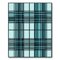 Aqua Teal Plaid Grid Lines Rug
