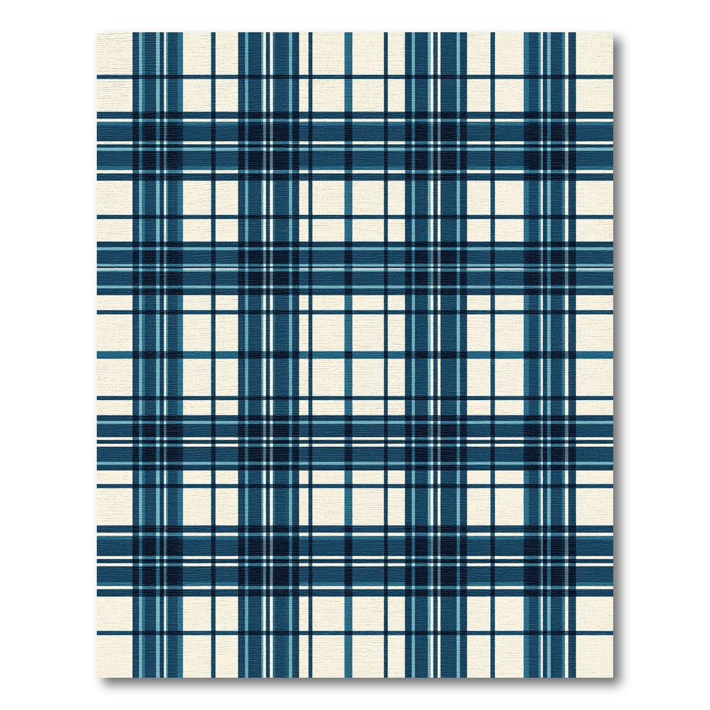 Navy Blue Classic Plaid Tartan Rug