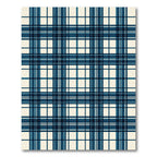 Navy Blue Classic Plaid Tartan Rug