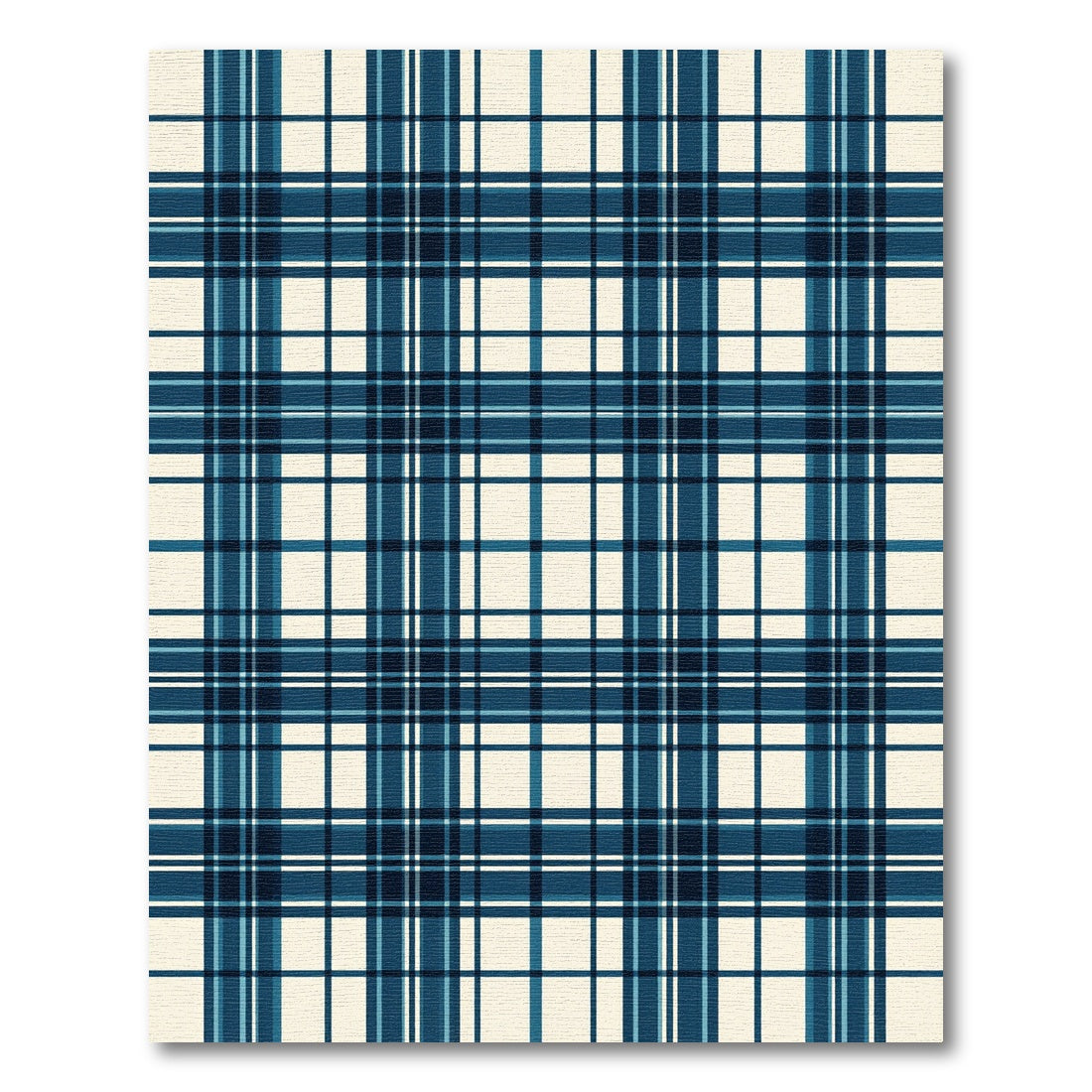 Navy Blue Classic Plaid Tartan Rug