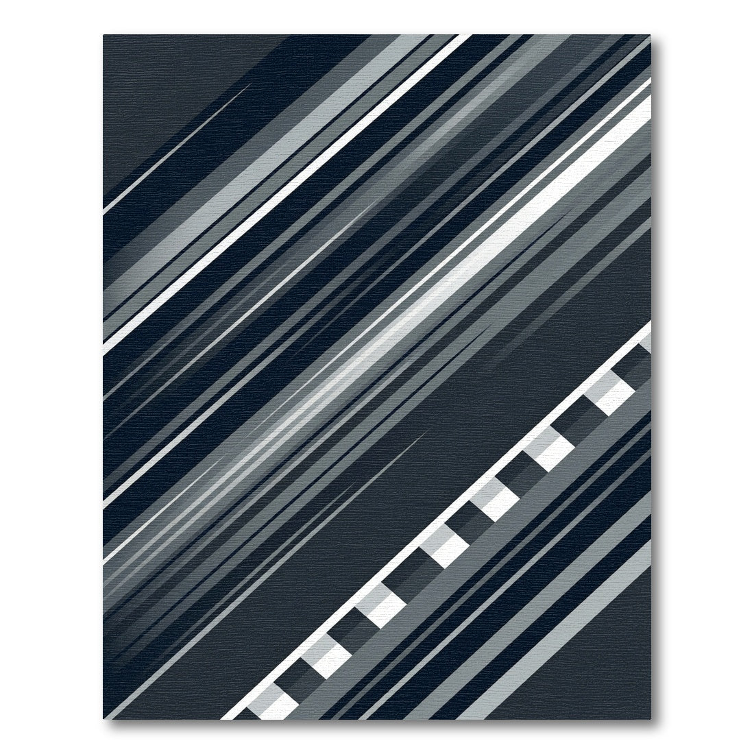 Modern Charcoal Gray Diagonal Striped Abstract Rug
