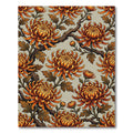 Golden Orange Chrysanthemum Blossom Branches Rug