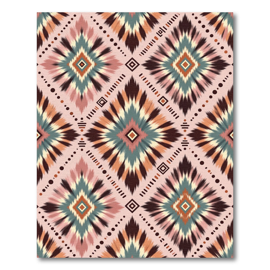 Rustic Peach Diamond Starburst Rug
