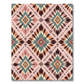 Rustic Peach Diamond Starburst Rug