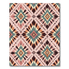 Rustic Peach Diamond Starburst Rug